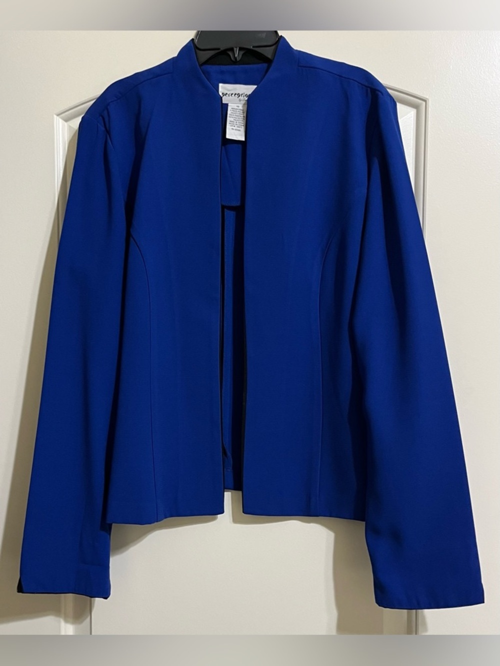 VINTAGE Perceptions by Irene B Women’s Royal Blue Black Piping Blazer Jacket 10